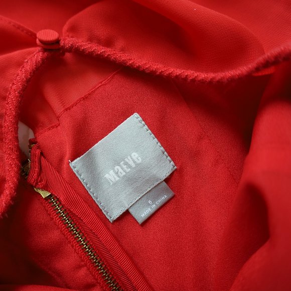 MAEVE ANTHROPOLOGIE Size 6 Red Dress Sleeveless - Picture 3 of 13
